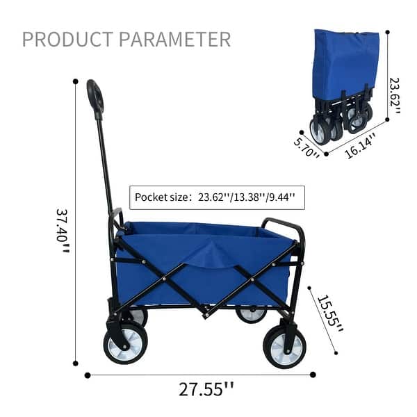 Outdoor Garden Multipurpose Micro Collapsible Beach Trolley Cart