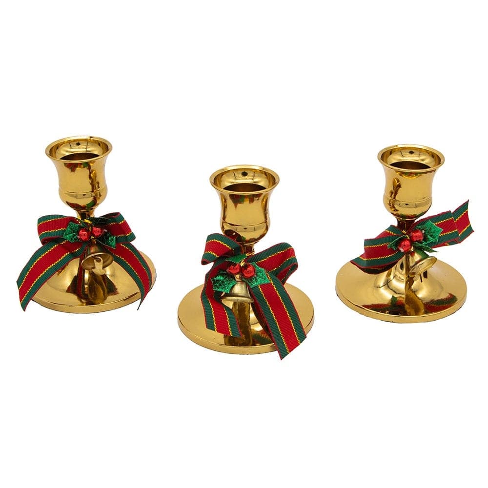 Kurt Adler 3-Inch Candleholder 3-Piece Set
