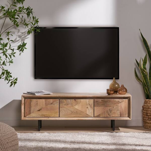 Rustic Style Wood and Metal TV-Board - Bed Bath & Beyond - 40981206