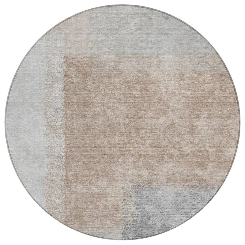 Machine Washable Indoor/ Outdoor Solid Contemporary Chantille Rug