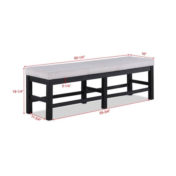 1pc Black Finish Standard Height Long Bench - Bed Bath & Beyond - 40591560