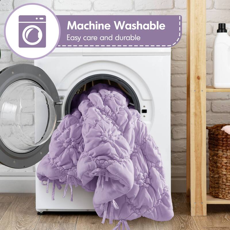 Rossetta 3-Piece King Extured Floral Cozy Puffy Design Comforter Set