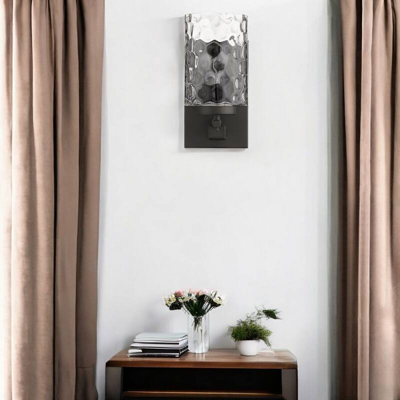 Transitional Hardwired Wall Sconce Light Fixture with Clear Glass Shade and Dimmable Damp Rated - 9.5" H x 4.75" W x 5.75" D