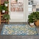 preview thumbnail 100 of 103, Nourison Aloha Transitional Scroll Indoor/Outdoor Damask Rug 2'8" x 4' - Blue/Ivory