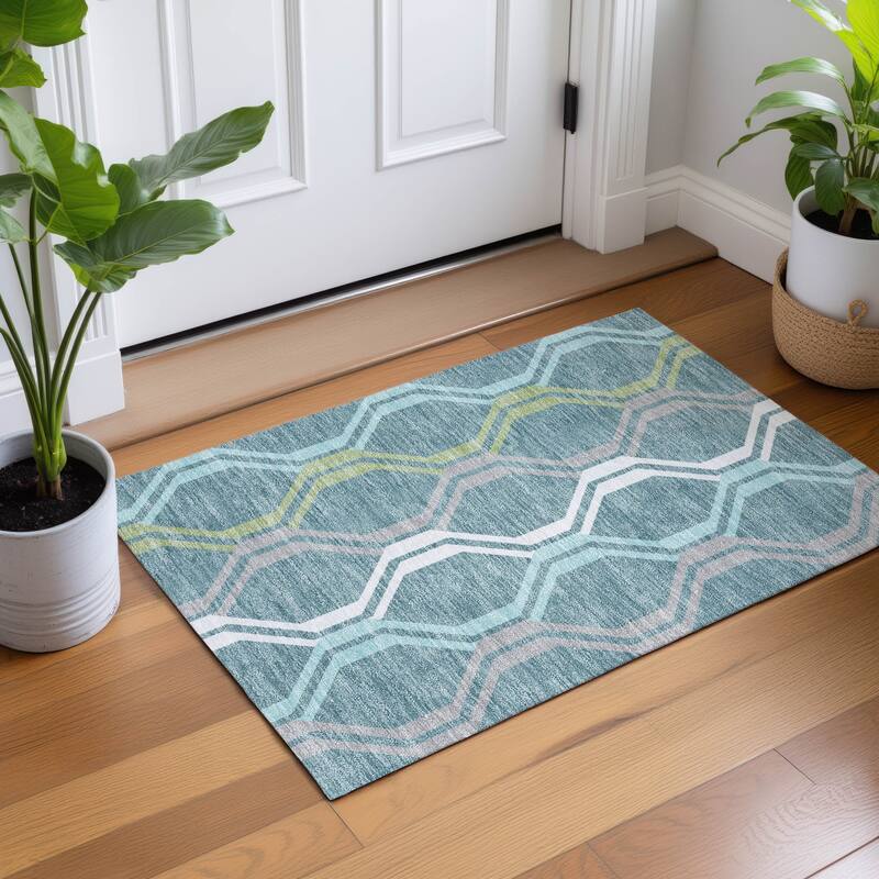 Machine Washable Indoor/ Outdoor Contemporary Dimensions Chantille Rug