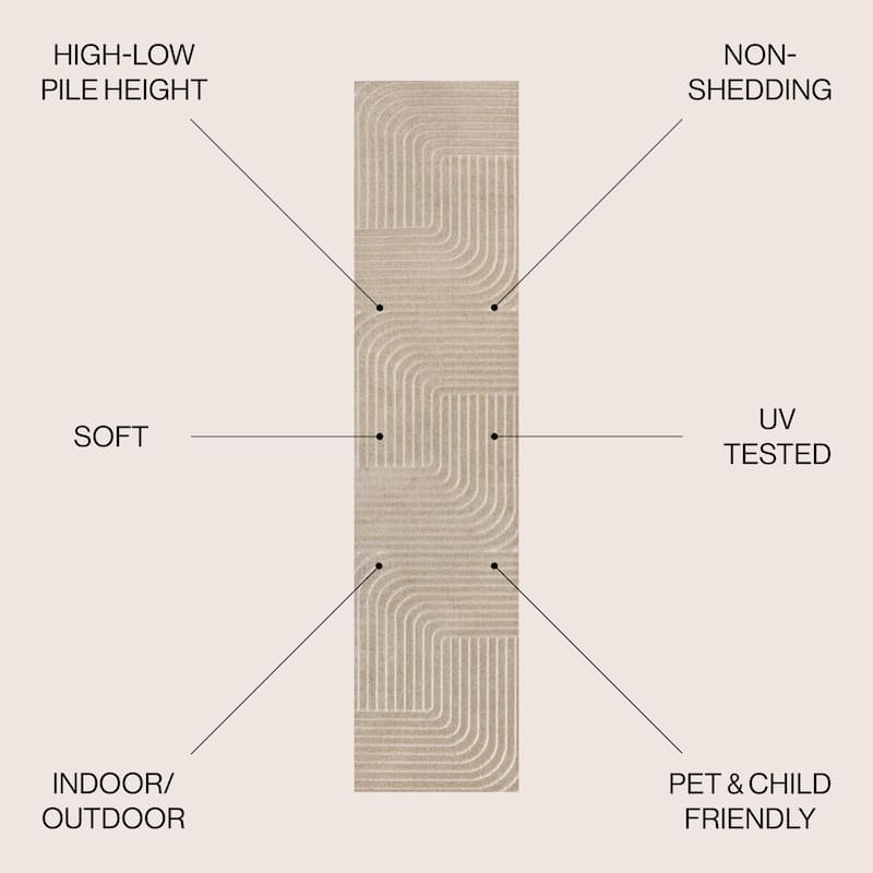 JONATHAN Y Aarhus Minimalist Angle Geometric Ivory/Cream Area Rug