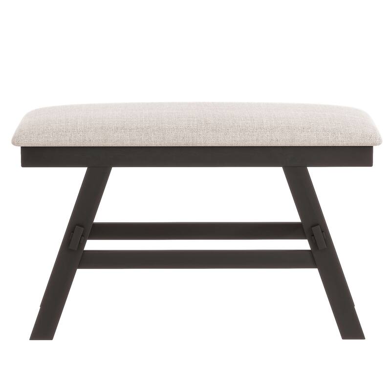 6-Piece Rustic Counter Height Dining Table Set, Rectangular Wood Table Set with Storage Shelf, Bench and 4 Chairs for Kitchen