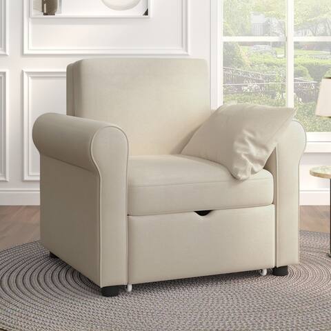 2-in-1 Sofa Convertible Sleeper Chair Bed Adjust Backrest
