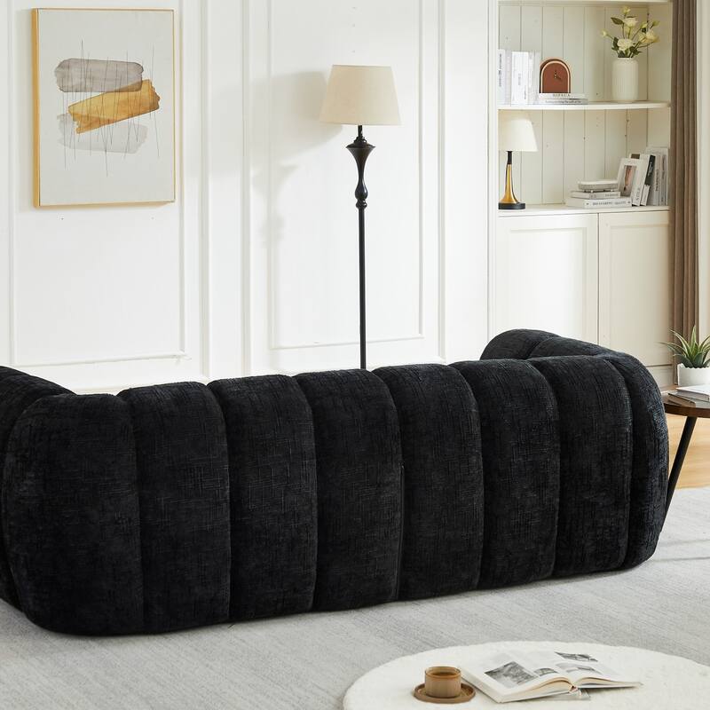 86.5" 3-Seater Chenille Pure Foam Sofa