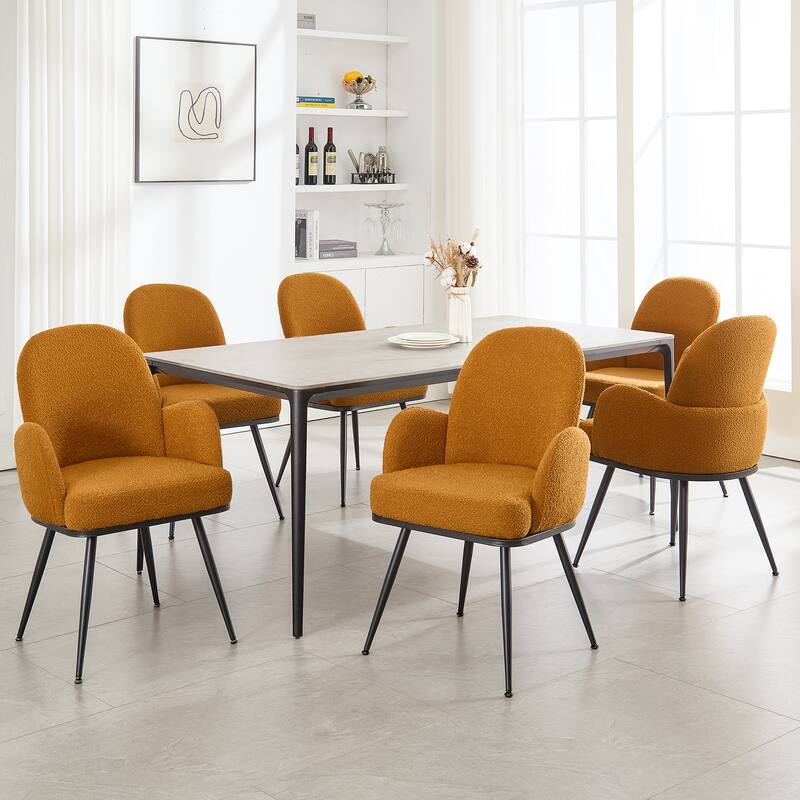 Fabric Upholstered Dining Chairs Set of 2/4 with Arms - 34.8"H x 23.2"W x 22.8"D
