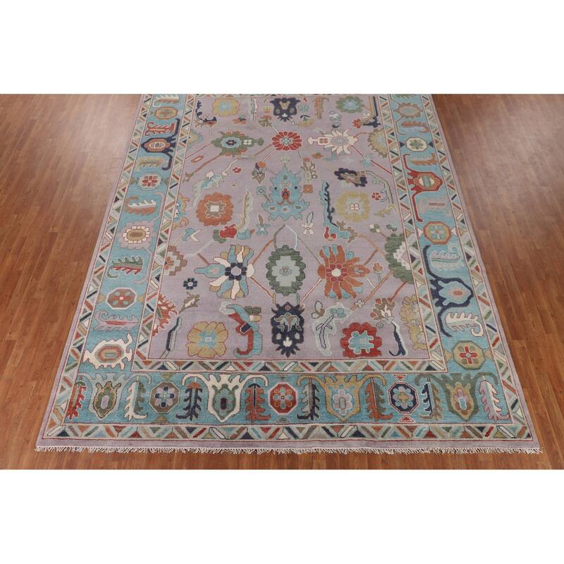 Floral Oushak Oriental Large Area Rug Handmade Wool Carpet - 10'2" x 13'8"