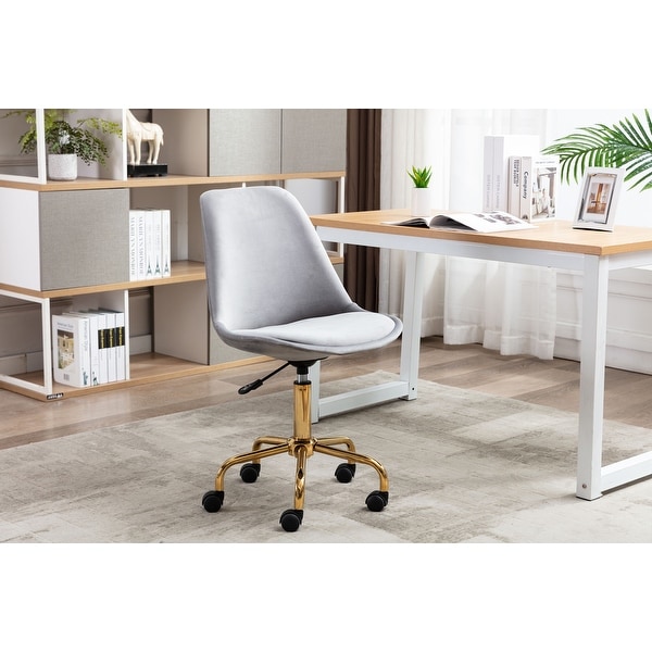 Porthos Home Ally Velvet Office Chair Gold Chrome Legs Gaslift
