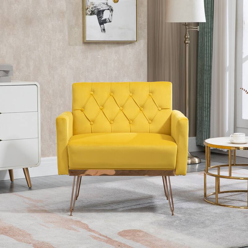 Modern Velvet Single Reading Chairs with Arm Set of 2