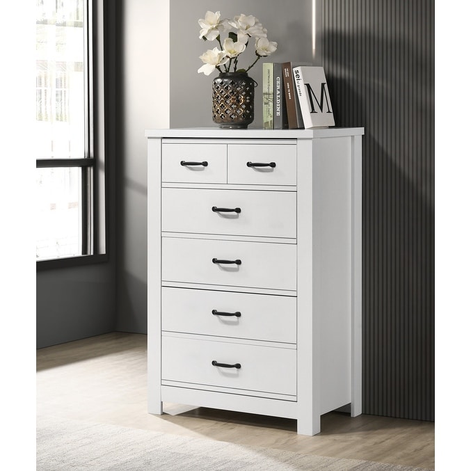 Home Decorators Collection Calden Bright White 5-Drawer Chest of