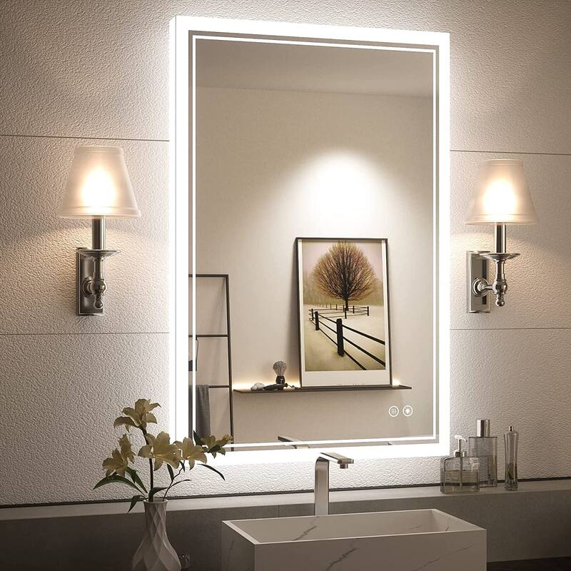 TokeShimi LED Bathroom Vanity Mirror, Anti-Fog Dimmable Wall Mirror - 24x36