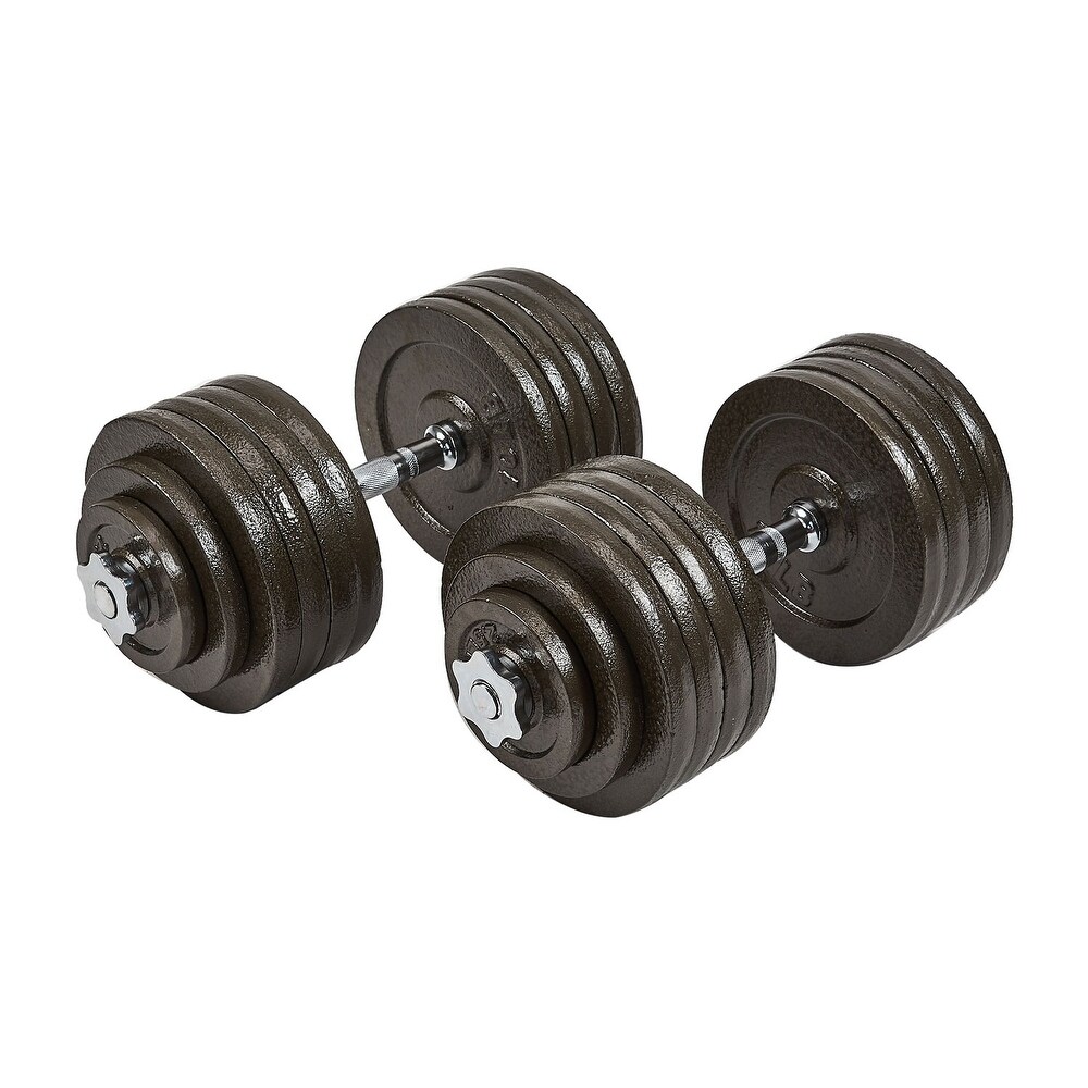66 lbs Steel Dumbbell Weight Set Portable and Stackable with Connecting Rods 