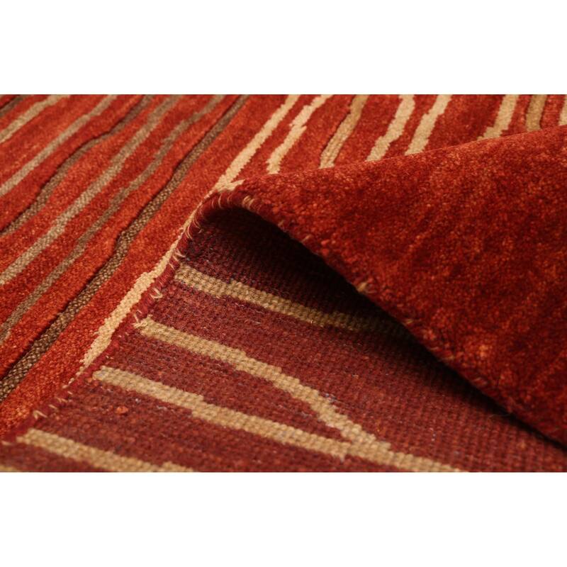 ECARPETGALLERY Hand-knotted Peshawar Ziegler Dark Copper Wool Rug - 5'2 x 7'2