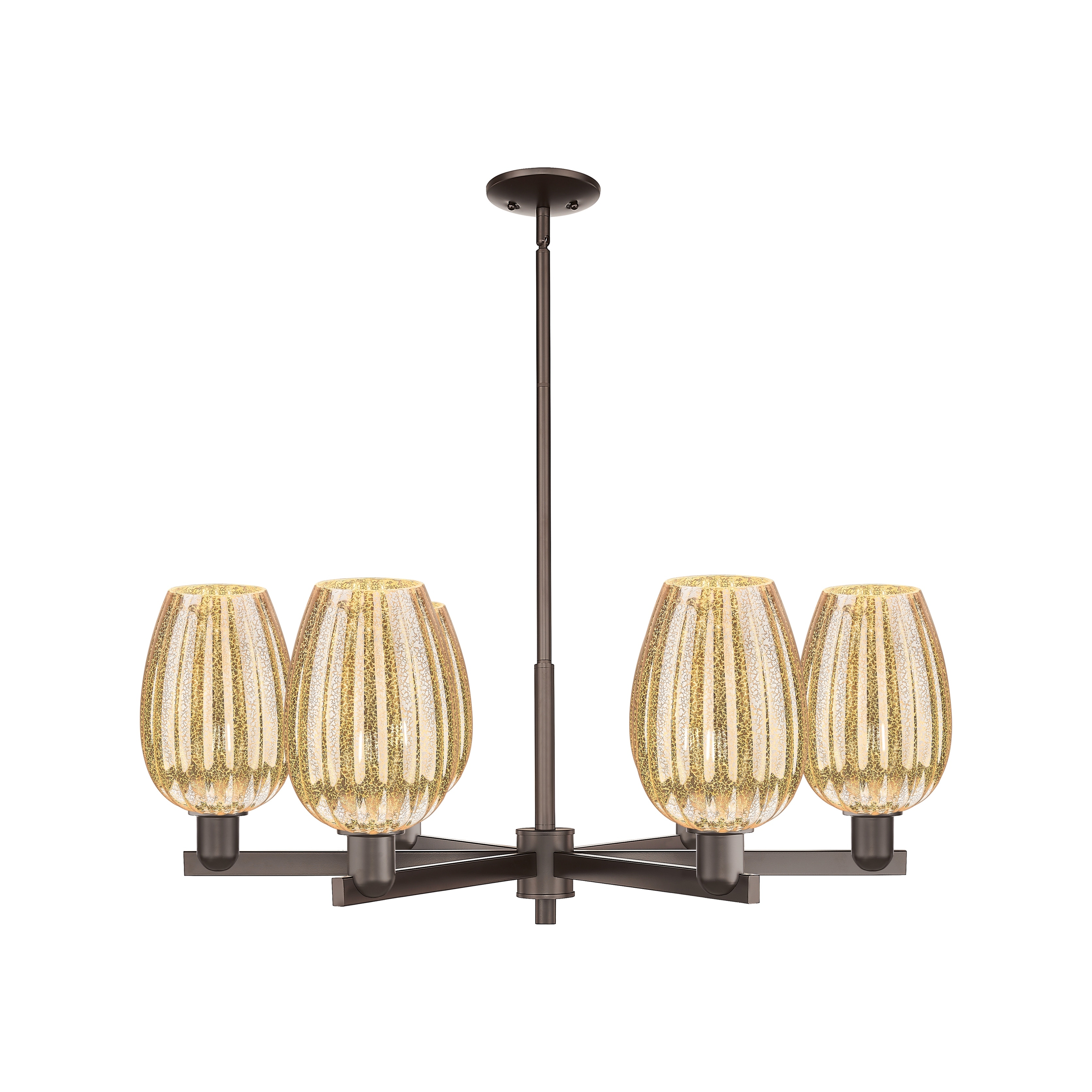 Innovations Lighting Downtown Urban - Preston - 6 Light 24" Flute Shade Stem Hung Chandelier