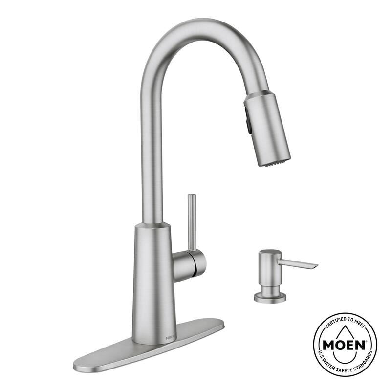 Moen Nori Pullout Spray High-Arc Kitchen Faucet with Soap Dispenser