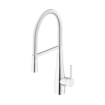 SAFAVIEH Solea Rhapsody Stainless Steel Dual Function Pull-Down Spray Kitchen Faucet - 9.9" x 4.1" x 19.5"