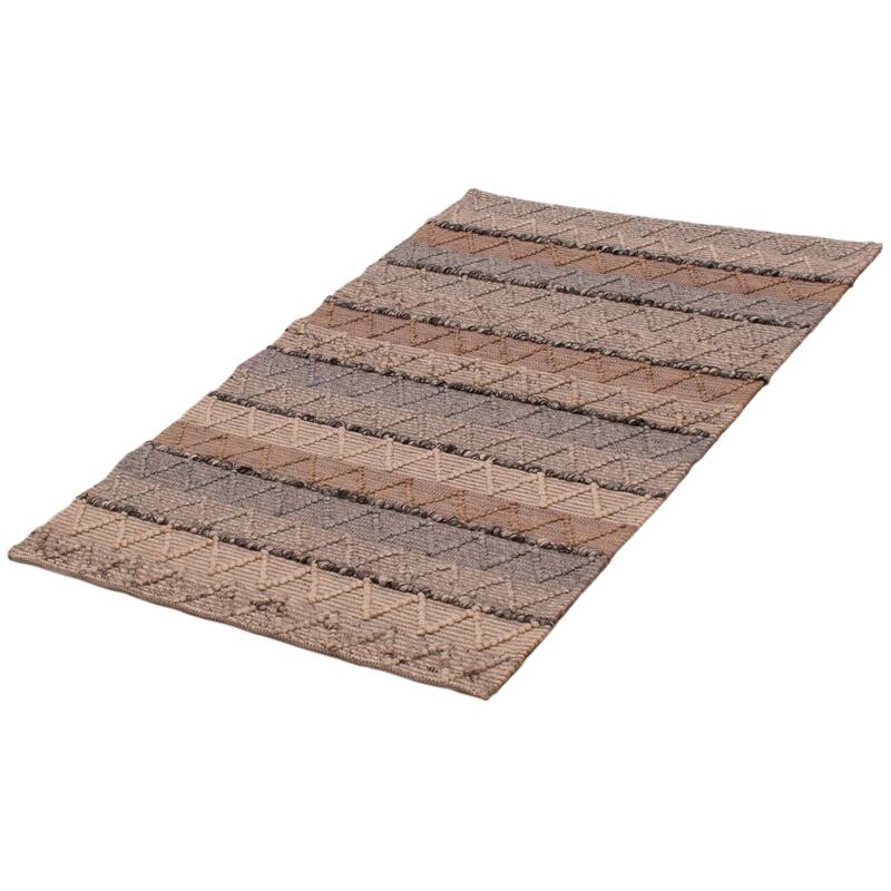 ECARPETGALLERY Braid weave Sienna Grey Wool Rug - 4'0 x 5'11