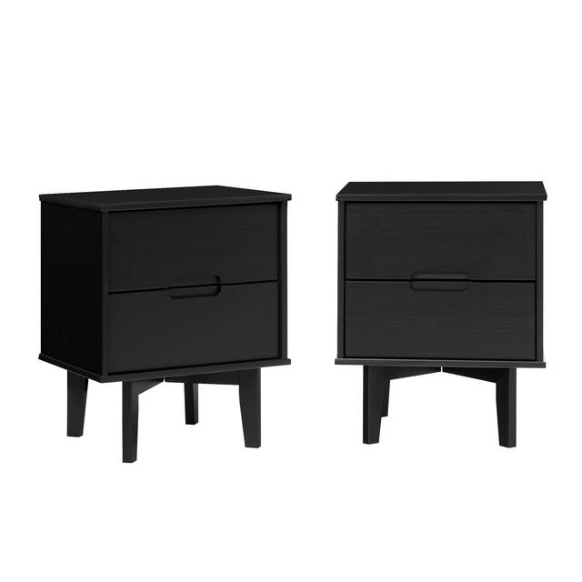 Middlebrook Mid-Century Solid Wood 2-Drawer Nightstand, Set of 2