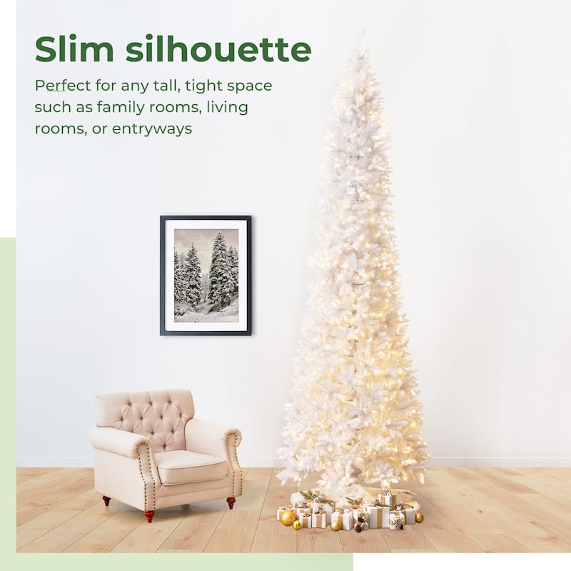 13' Slim White Artificial Christmas Tree
