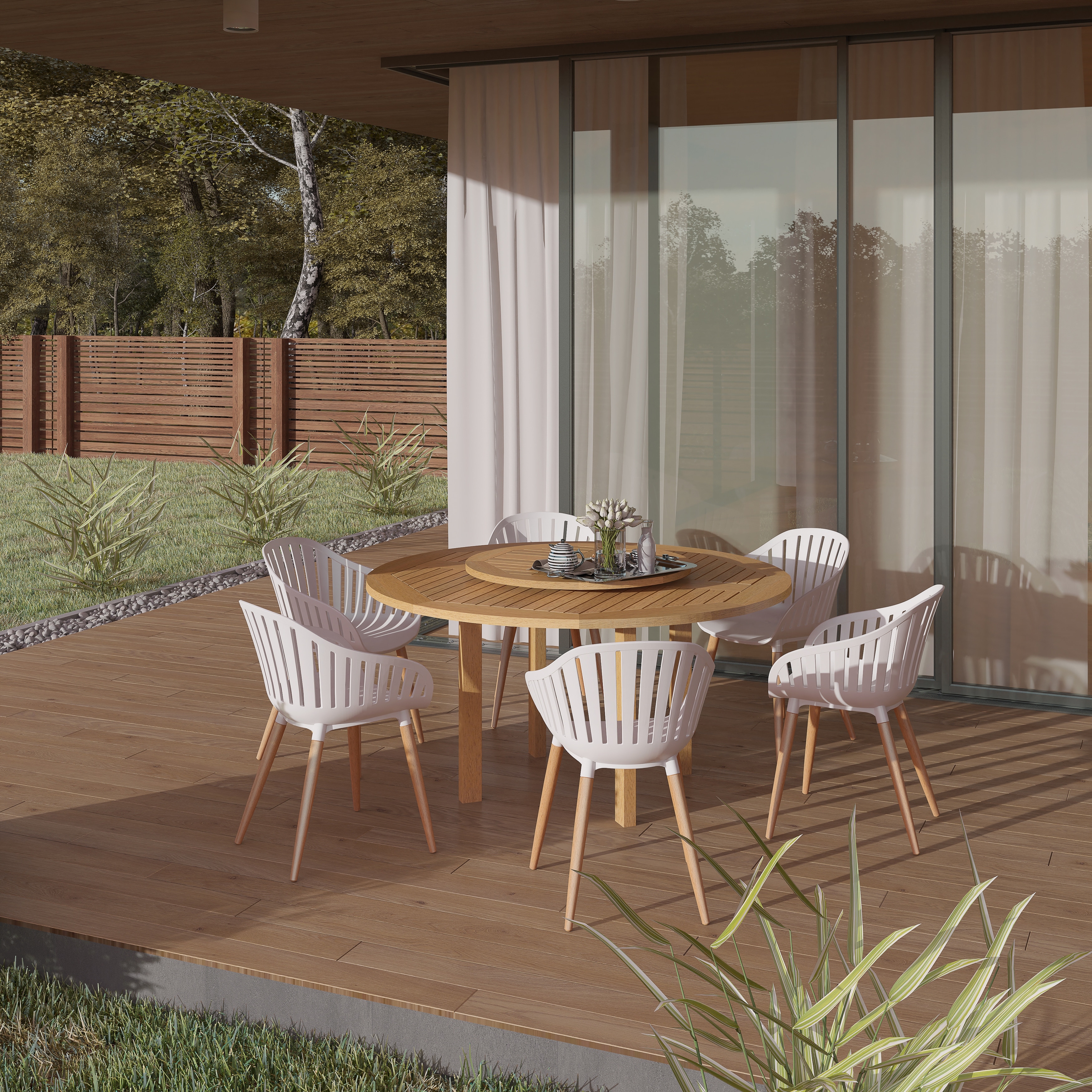 Patio dining set on sale with lazy susan