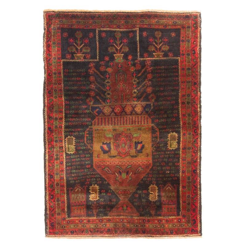 ECARPETGALLERY Hand-knotted Teimani Black Wool Rug - 2'8 x 3'10