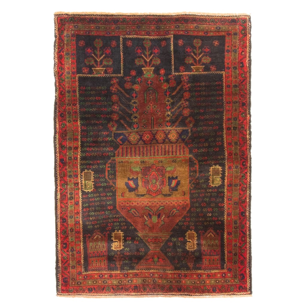 ECARPETGALLERY Hand-knotted Teimani Black Wool Rug - 2'8 x 3'10