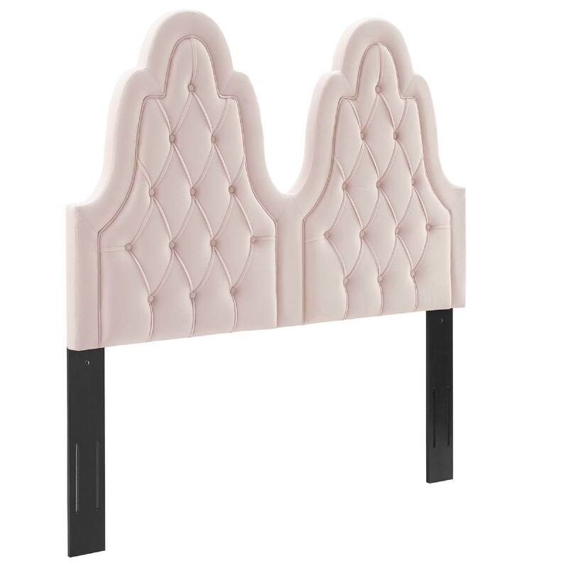 Augustine Tufted Performance Velvet Headboard, King/California King - Pink