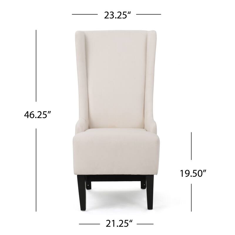 Roomfitters Tall Wingback Dining Chair with Upholstered Seat and Curved Backrest, Elegant Accent Chair