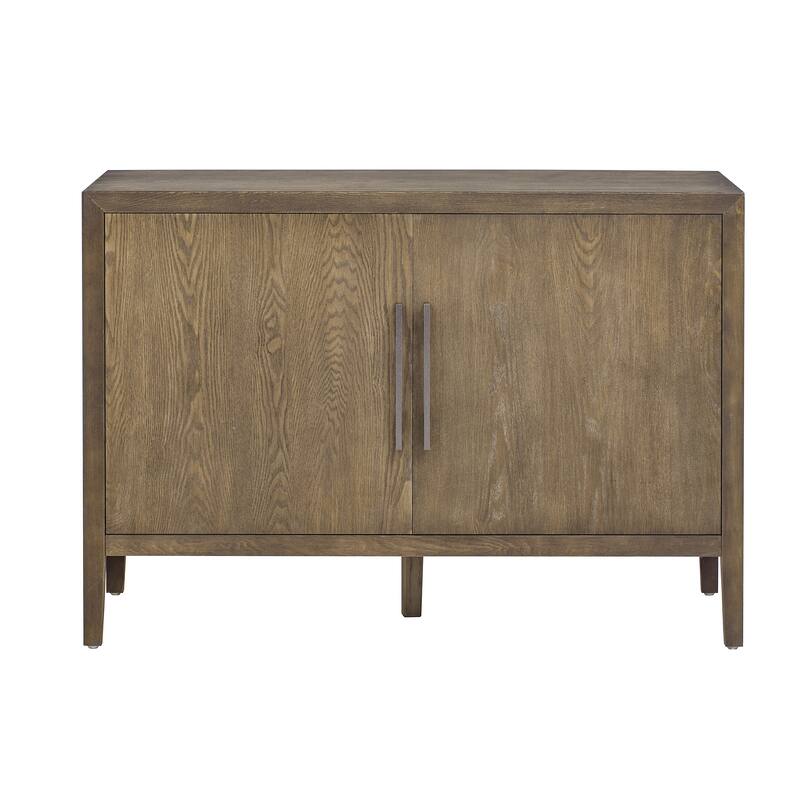 2 Door Cabinet Storage Cabinet with 2 Metal Handles & Adjustable Shelves, Wooden Entryway Cabinets Coffee Bar Cabinets