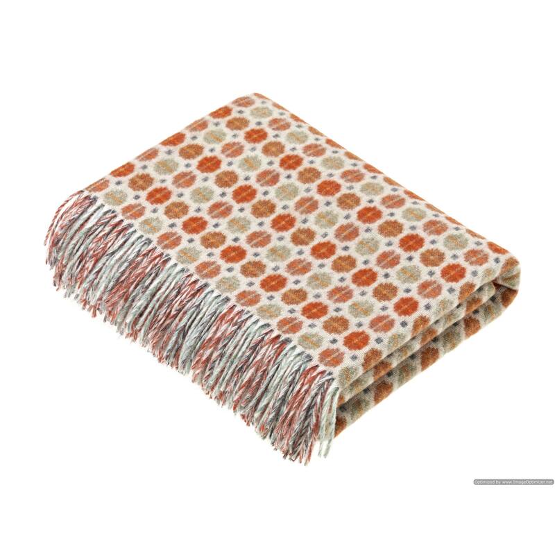 Merino Lambswool Throw Blanket - Milan - Clover, Made in England