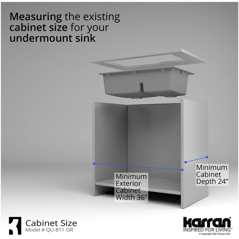 Karran USA QU-811 Quartz QU 32" Undermount Double Basin Quartz