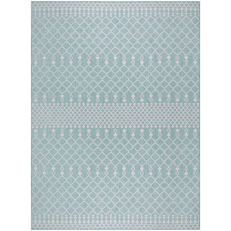 Nourison Selerno Indoor/Outdoor Moroccan Area Rug. - 8'x10' - Aqua