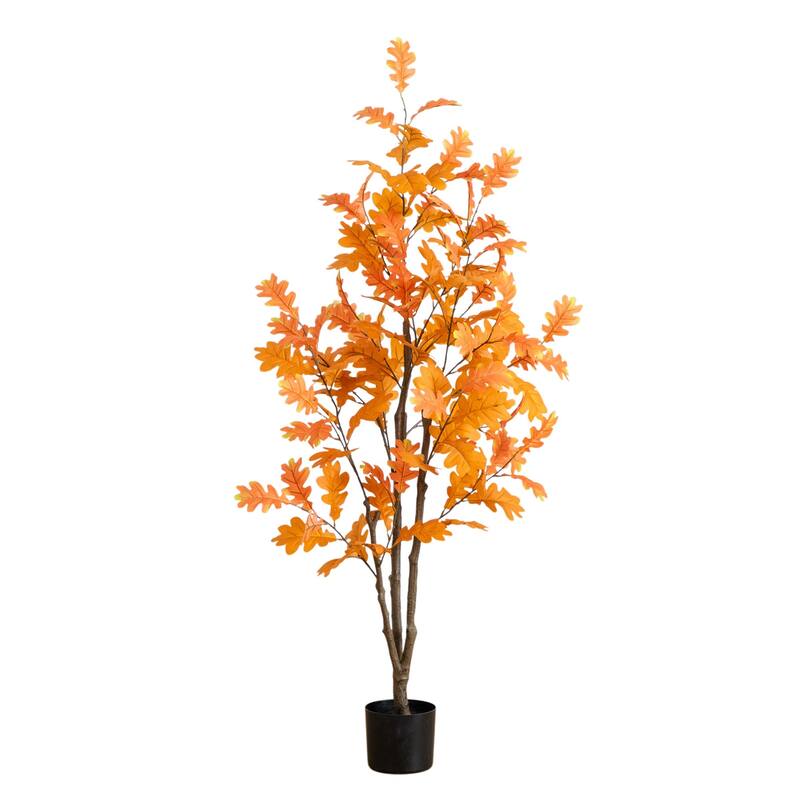 Autumn Artificial Oak Potted Tree - 5'