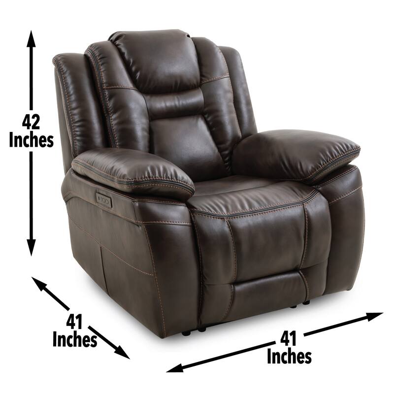 Steve Silver Ophelia Brown Faux-Leather Power Recliner