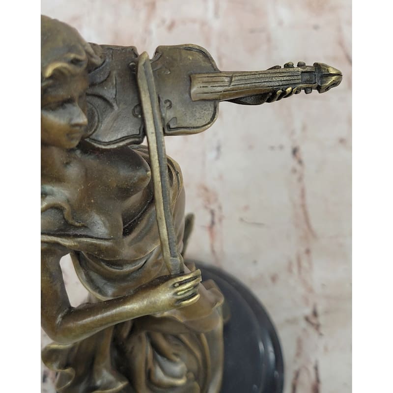 Bronze Violinist Statue – Graceful Female Musician Sculpture For Home Or Studio Decor