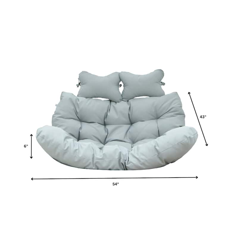Egg Swing Chair Cushion Durable Weather Resistant Polyester Fits 2 People by LeisureMod