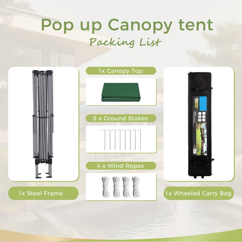 10 x 10ft Pop Up Canopy Event Tent Party Tent, 100 Sq. Ft of Shade