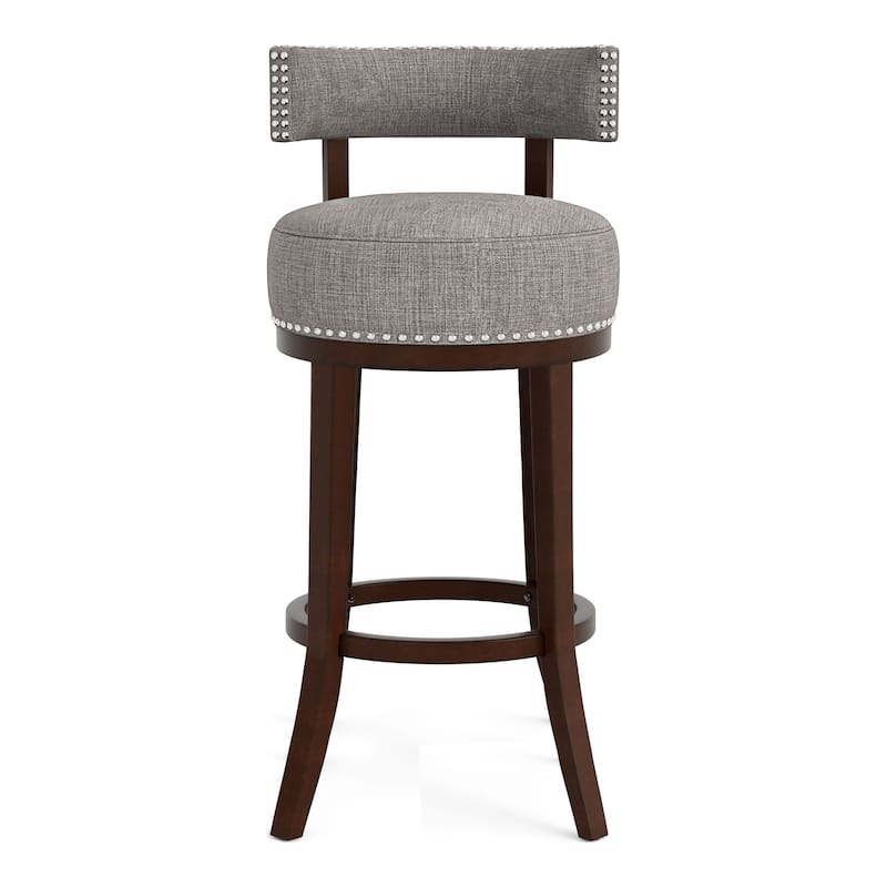 Fendeson Transitional Nailhead Swivel Barstool (Set of 2) by Furniture of America
