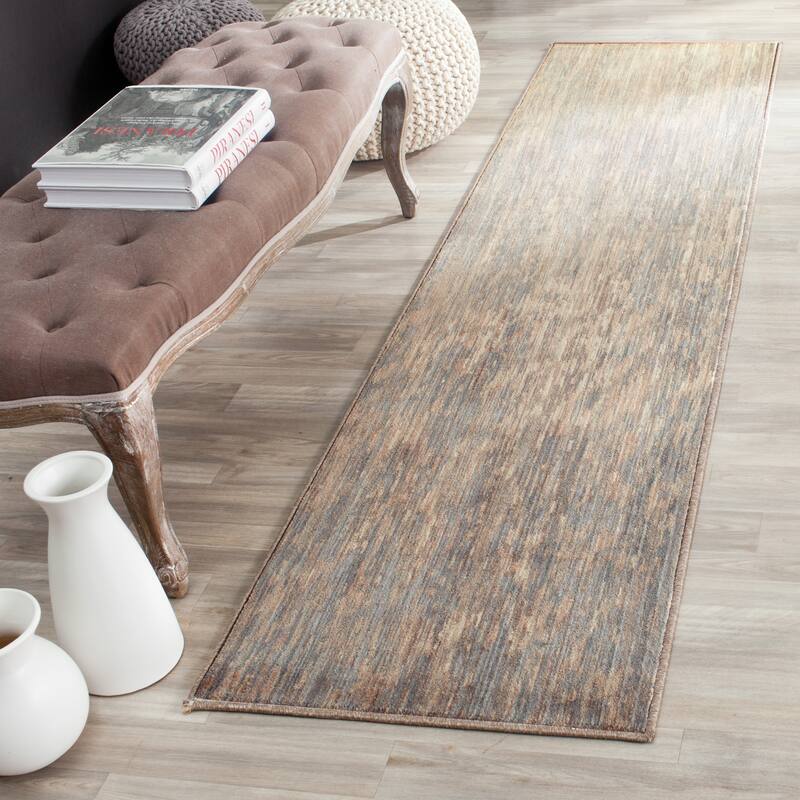 SAFAVIEH Infinity Marith Modern Polyester Rug - 2' x 8' Runner - Beige/Grey