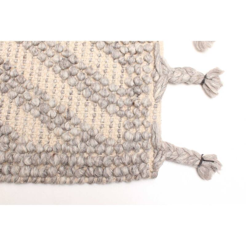 ECARPETGALLERY Braid weave Sienna Grey Wool Rug - 5'3 x 7'9