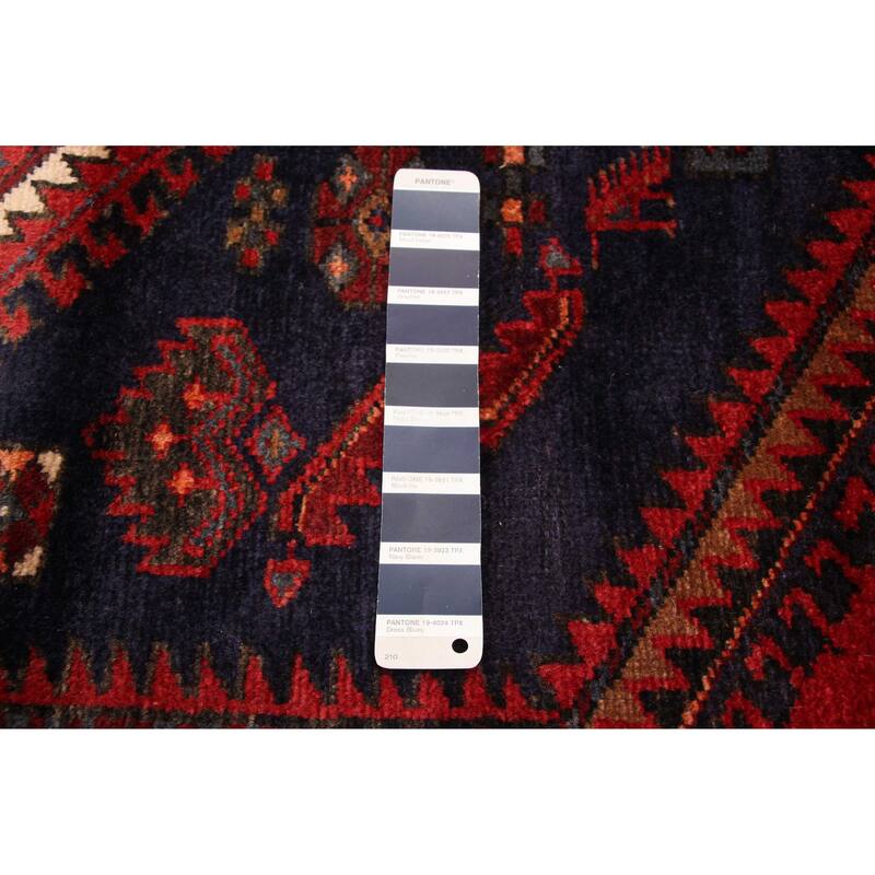 ECARPETGALLERY Hand-knotted Andelz Navy, Red Wool Rug - 4'4 x 7'4