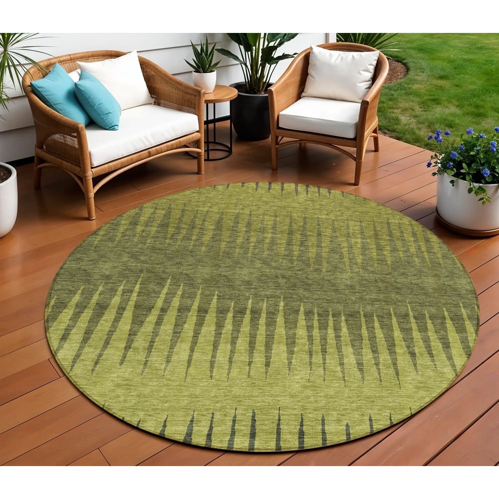 HomeRoots Striped Transitional Rectangle Outdoor Rug