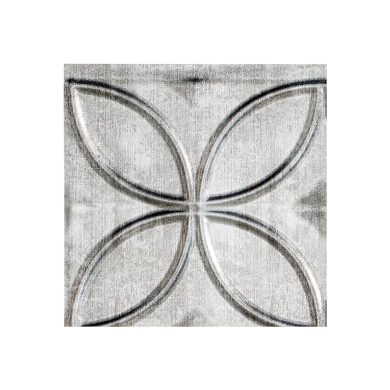 FASÄDE Rings Decorative Vinyl Backsplash Panel - 6x6 Inch Sample - Crosshatch Silver