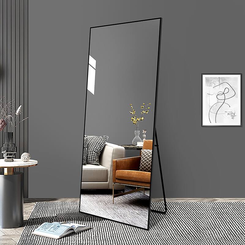 65'' x 23'' Rectangle Black Framed Full Length Mirror