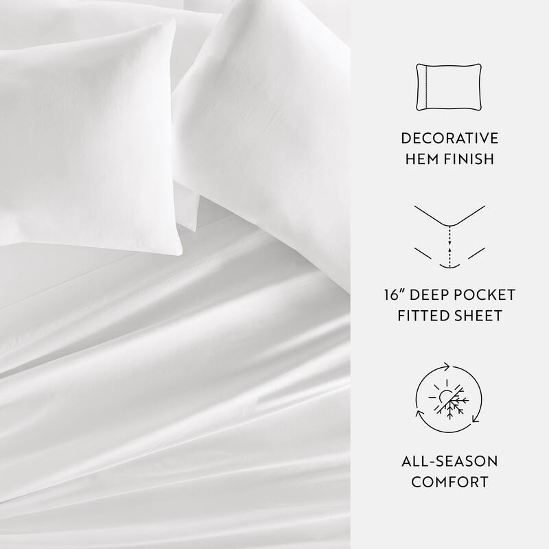 Becky Cameron Solid Brushed 300 Thread Count Cotton Sheet Set
