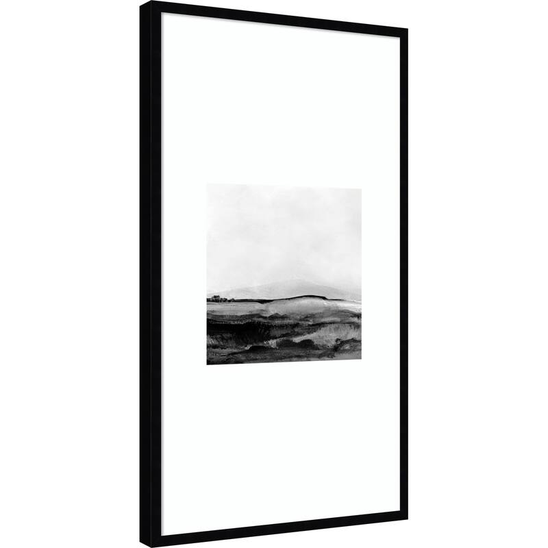Mono Landscape No. 1 by Dan Hobday Wood Framed Wall Art Print - Svelte Noir Black